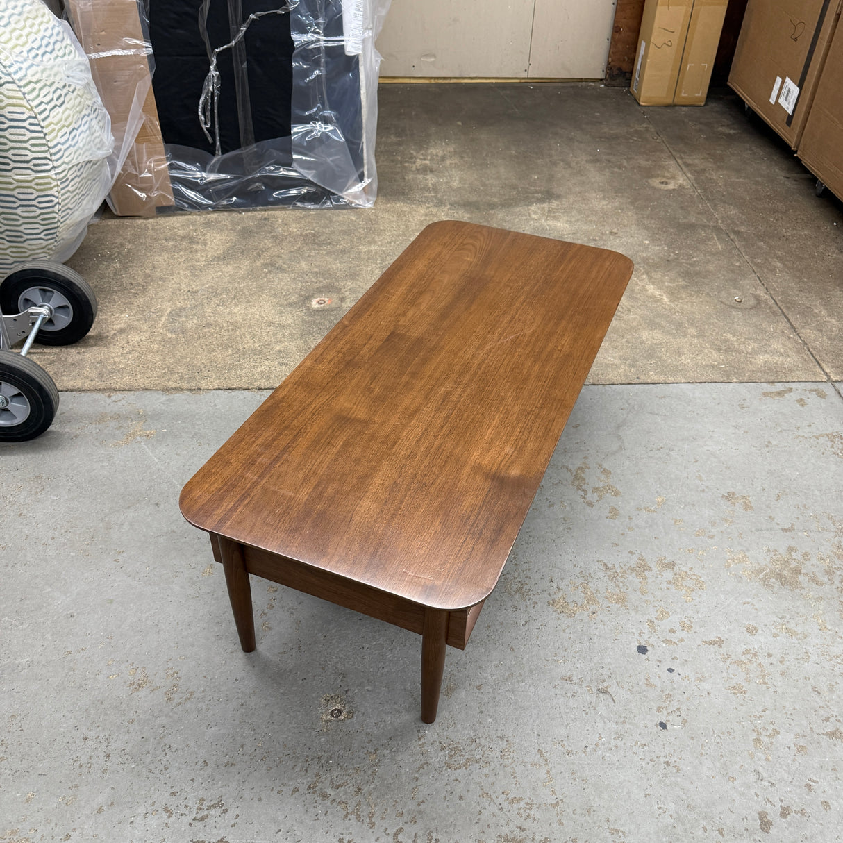 Walnut MCM-Style Coffee Table w/ Storage