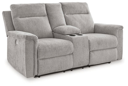 Barnsana Power Reclining Loveseat with Console - Pull Up A Couch