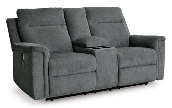 Barnsana Power Reclining Loveseat with Console - Pull Up A Couch