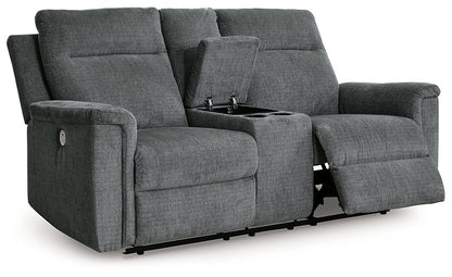 Barnsana Power Reclining Loveseat with Console - Pull Up A Couch