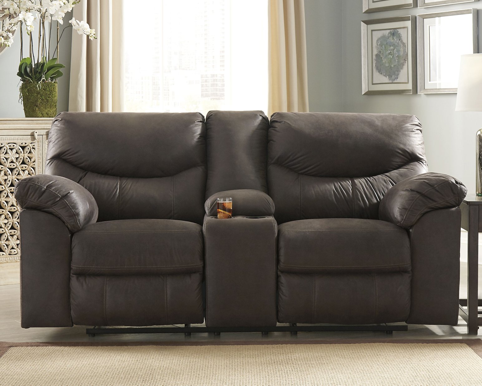 Boxberg Reclining Loveseat with Console - Pull Up A Couch