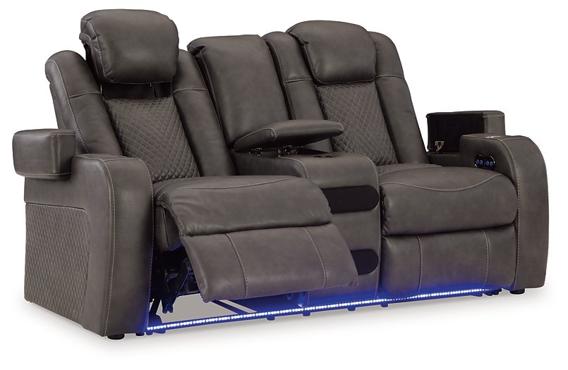 Fyne-Dyme Power Reclining Loveseat with Console - Pull Up A Couch