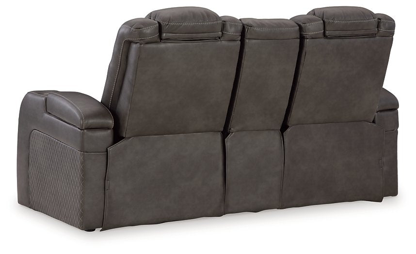 Fyne-Dyme Power Reclining Loveseat with Console - Pull Up A Couch