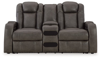 Fyne-Dyme Power Reclining Loveseat with Console - Pull Up A Couch