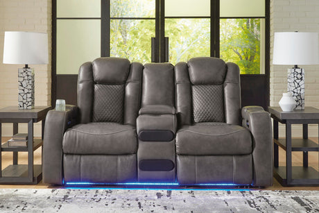 Fyne-Dyme Power Reclining Loveseat with Console - Pull Up A Couch