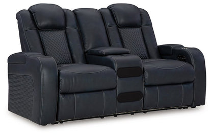 Fyne-Dyme Power Reclining Loveseat with Console - Pull Up A Couch