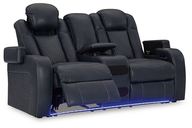 Fyne-Dyme Power Reclining Loveseat with Console - Pull Up A Couch