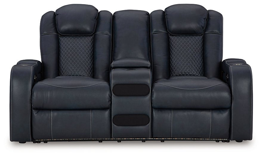 Fyne-Dyme Power Reclining Loveseat with Console - Pull Up A Couch