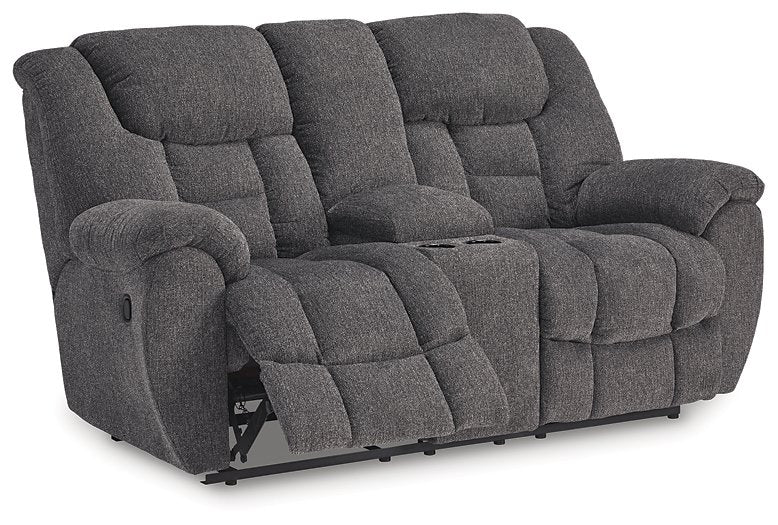 Foreside Reclining Loveseat with Console - Pull Up A Couch