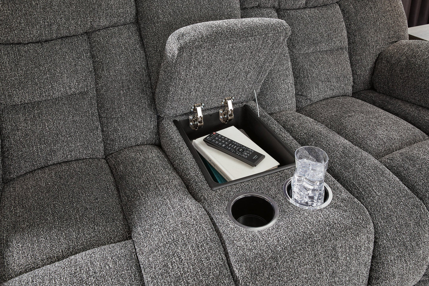 Foreside Reclining Loveseat with Console - Pull Up A Couch