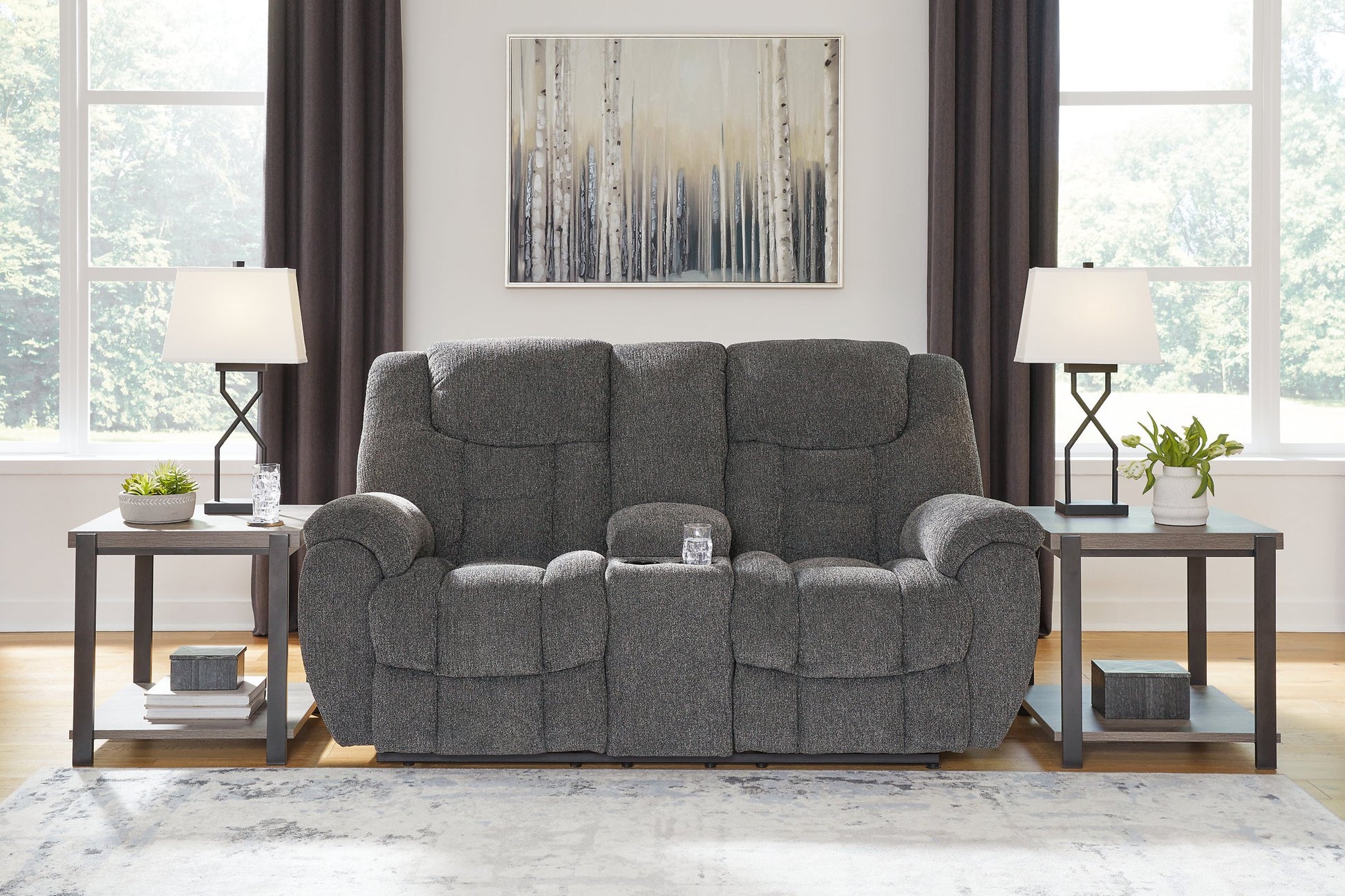 Foreside Reclining Loveseat with Console - Pull Up A Couch