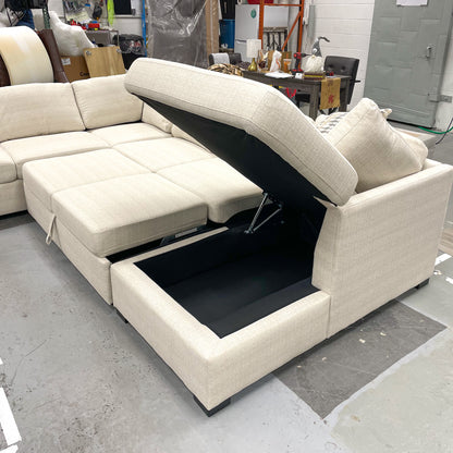 3pc Sleeper Sectional w/Storage Chaise