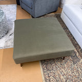 MCM-Style Square Ottoman (Felted Green)