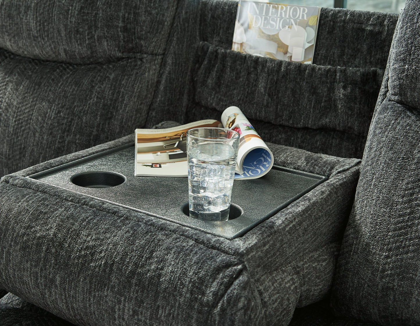 Martinglenn Reclining Sofa with Drop Down Table - Pull Up A Couch