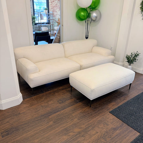 91" Modular Sofa w/Ottoman (Quartz White) - Pull Up A Couch