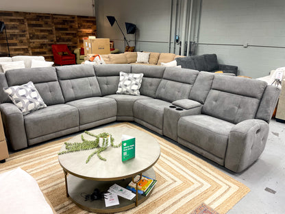 Warehouse M Gray 6pc Sectional w/ Power Recliner and Console