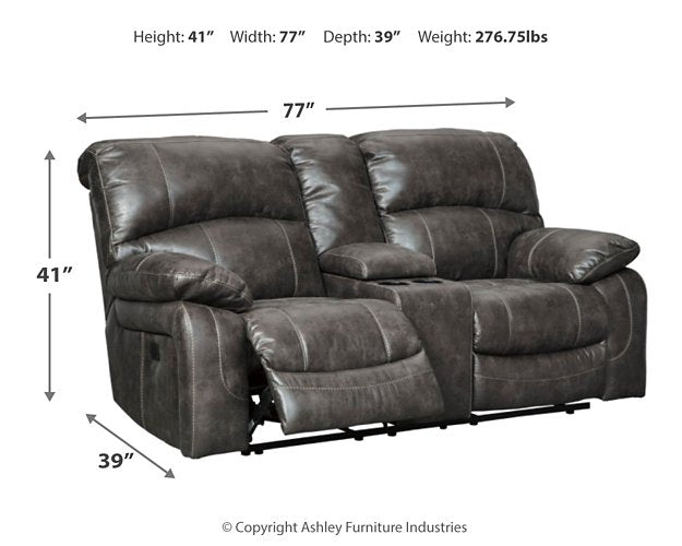 Dunwell Power Reclining Loveseat with Console - Pull Up A Couch