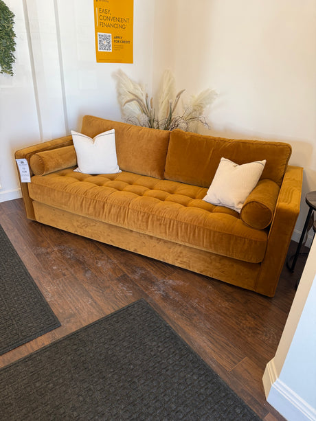 88" Tufted Sofa w/ Walnut Legs (Pacific Ginger)