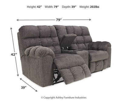 Acieona Reclining Loveseat with Console - Pull Up A Couch