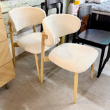 MCM 21.5" Dining Chair (White Oak/Camelia Ivory) - Pull Up A Couch