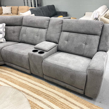 Warehouse M Gray 6pc Sectional w/ Power Recliner and Console