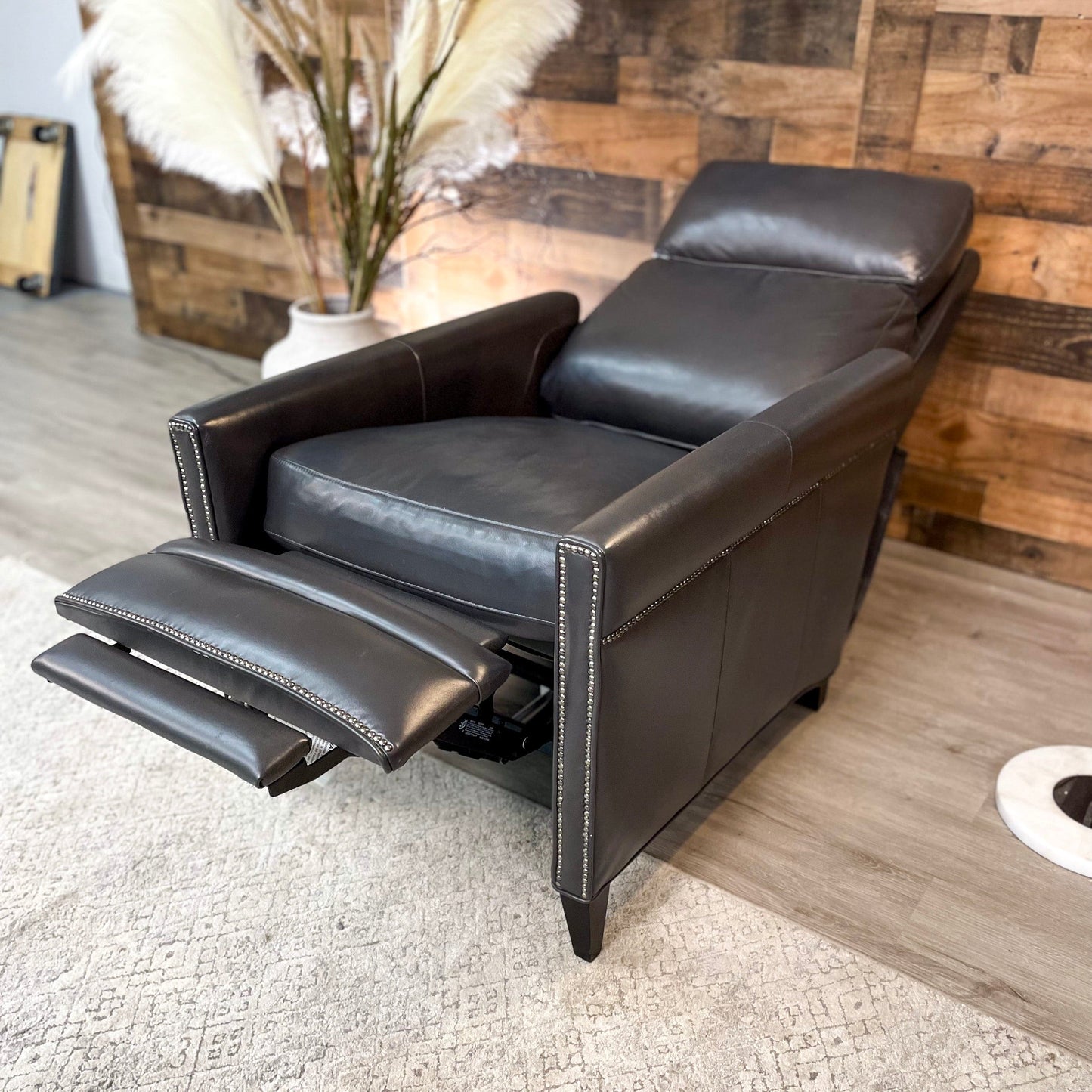 Gray Leather Power Recliner Chair - Pull Up A Couch