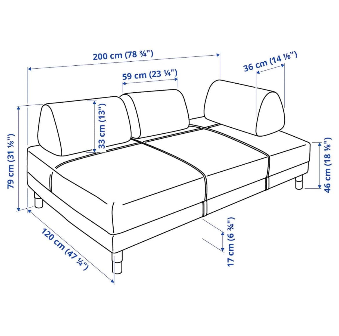 IKEA Flotebo Sofa Bed w/Modular Bolsters - Pull Up A Couch