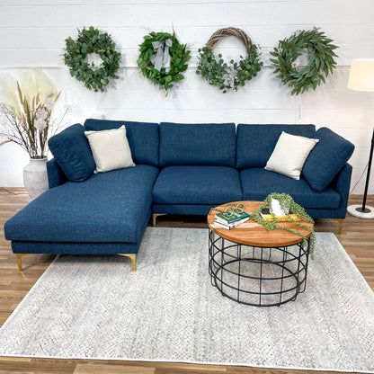 Castlery Adams 2pc Sectional w/Chaise (Navy Blue) - Pull Up A Couch