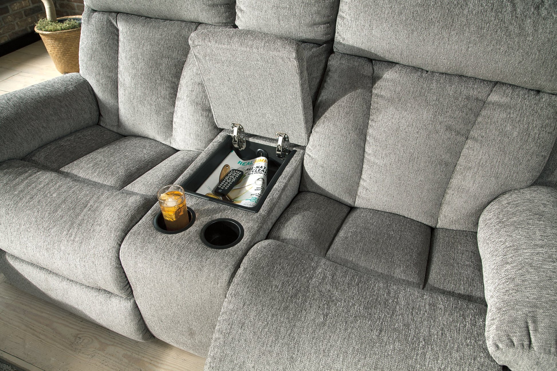 Mitchiner Reclining Loveseat with Console - Pull Up A Couch