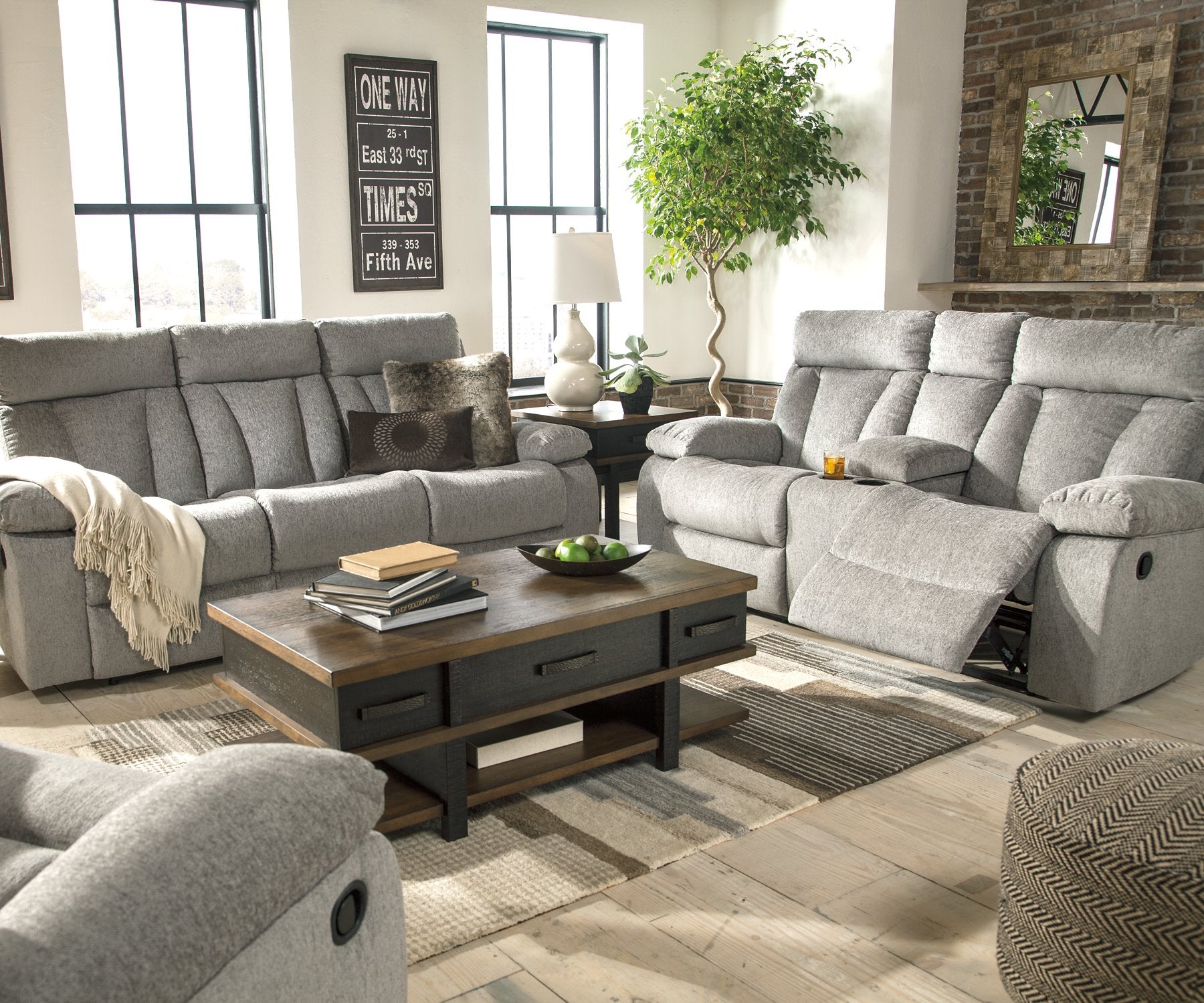 Mitchiner Reclining Loveseat with Console - Pull Up A Couch