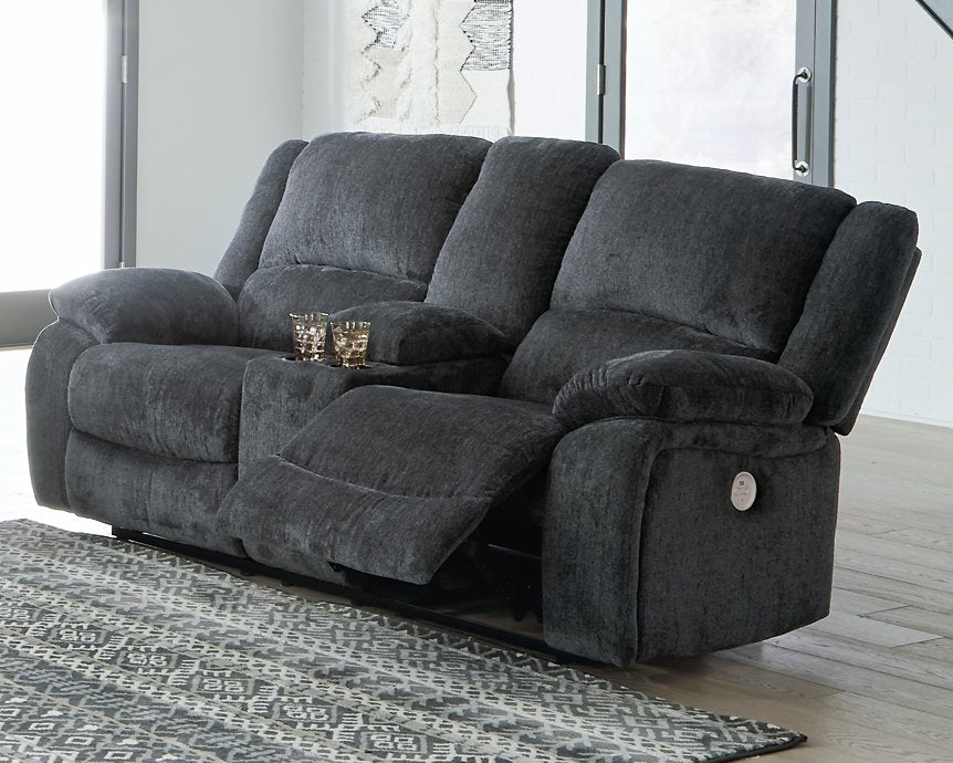 Draycoll Power Reclining Loveseat with Console - Pull Up A Couch