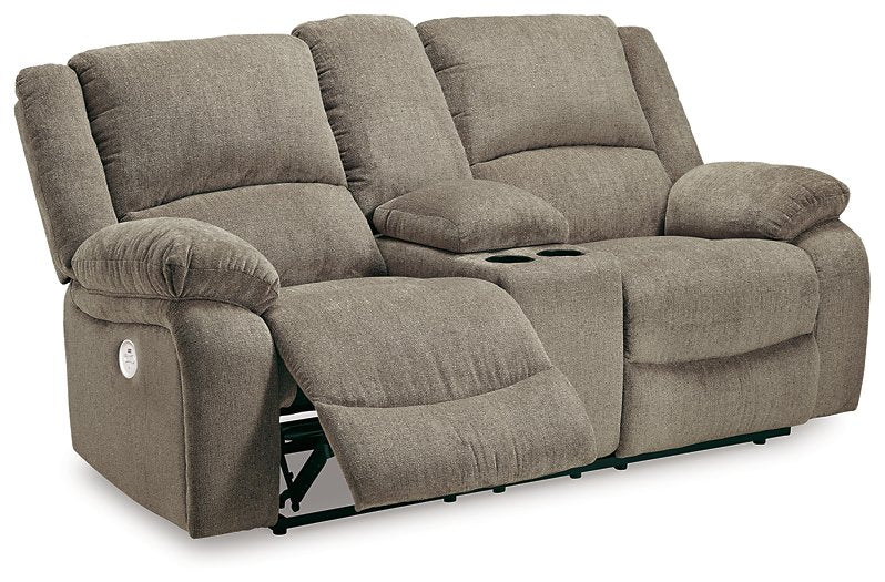 Draycoll Power Reclining Loveseat with Console - Pull Up A Couch