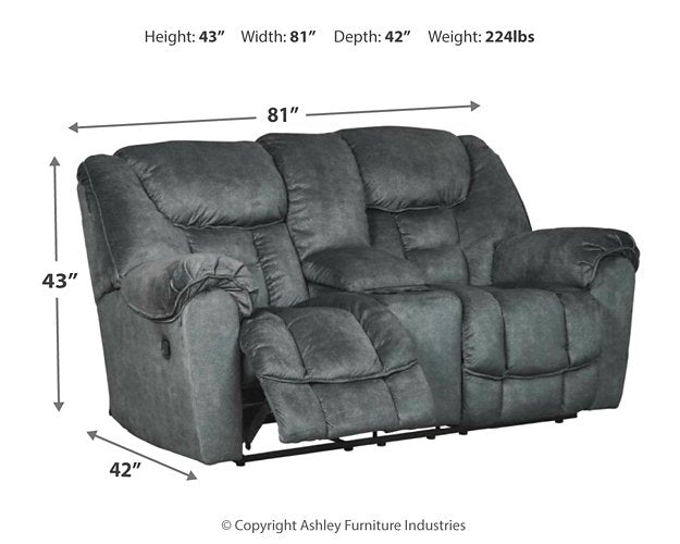 Capehorn Reclining Loveseat with Console - Pull Up A Couch