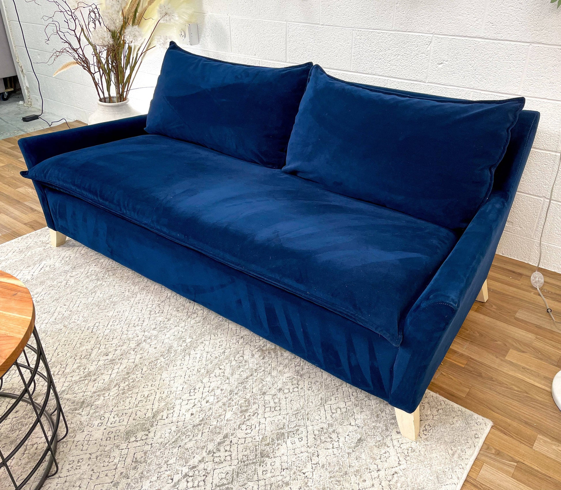 West Elm Bliss Sofa w/Blue Performance Fabric - Pull Up A Couch