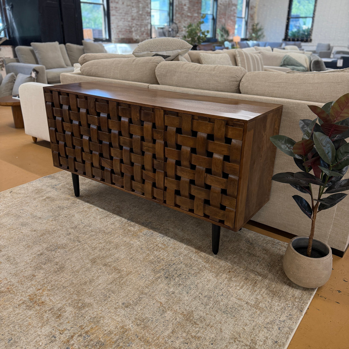 Pull Up A Couch Dayton accent cabinet with sleek design, featuring wood finish and storage drawers against a neutral background.