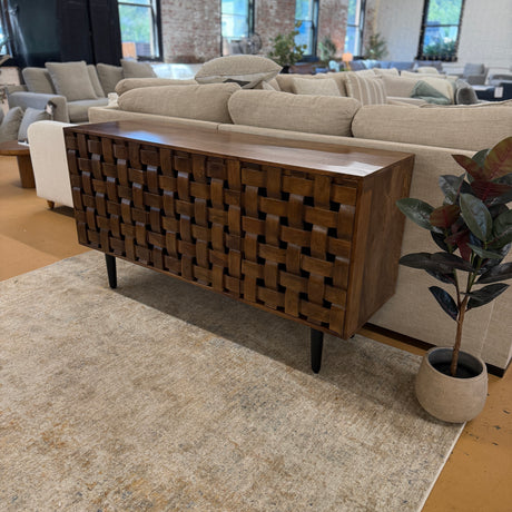 Pull Up A Couch Dayton accent cabinet with sleek design, featuring wood finish and storage drawers against a neutral background.