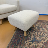 Bouclé Lounge Chair + Ottoman (Ivory)