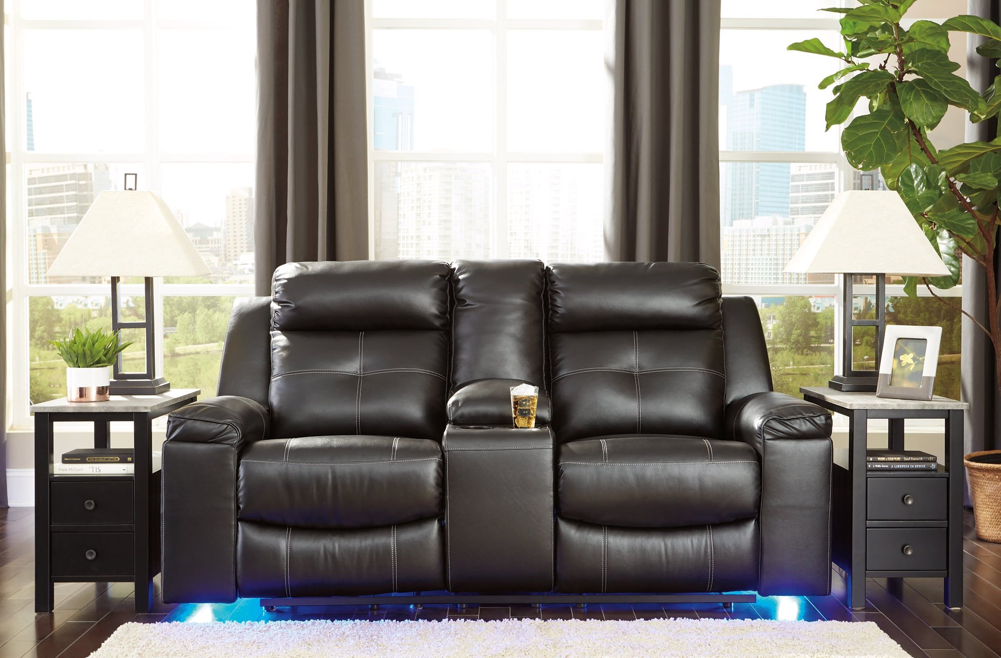 Kempten Reclining Loveseat with Console - Pull Up A Couch