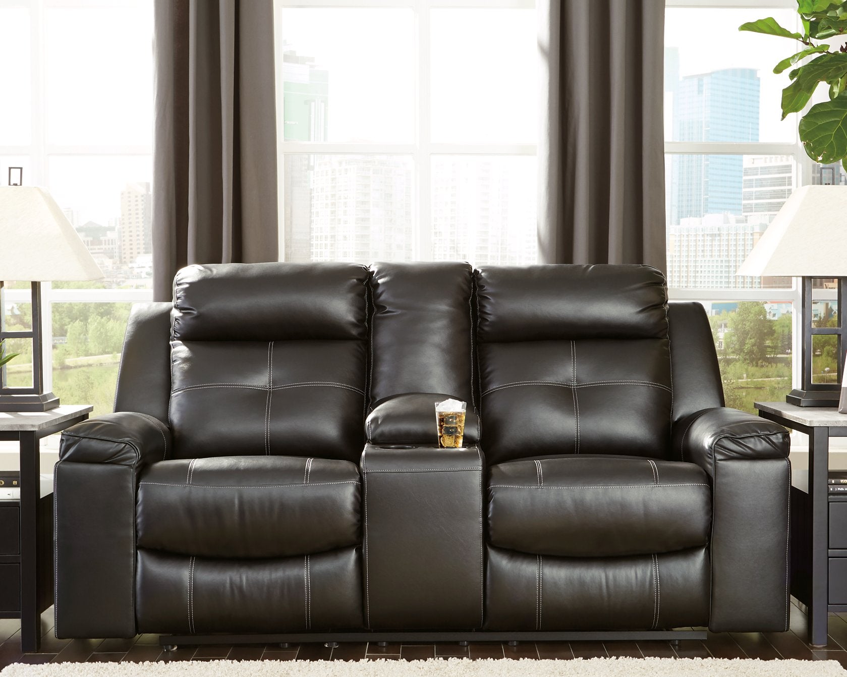 Kempten Reclining Loveseat with Console - Pull Up A Couch