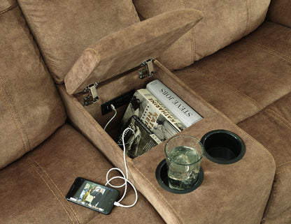 Huddle-Up Glider Reclining Loveseat with Console - Pull Up A Couch