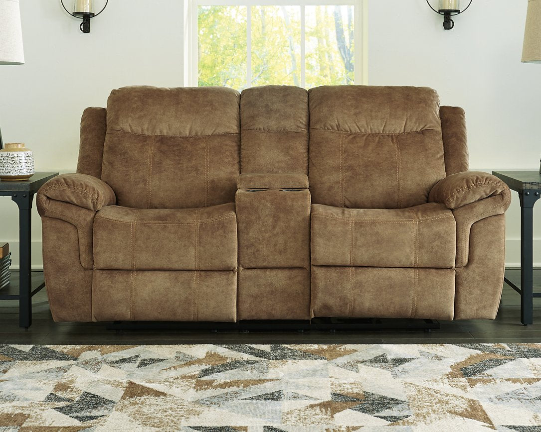 Huddle-Up Glider Reclining Loveseat with Console - Pull Up A Couch