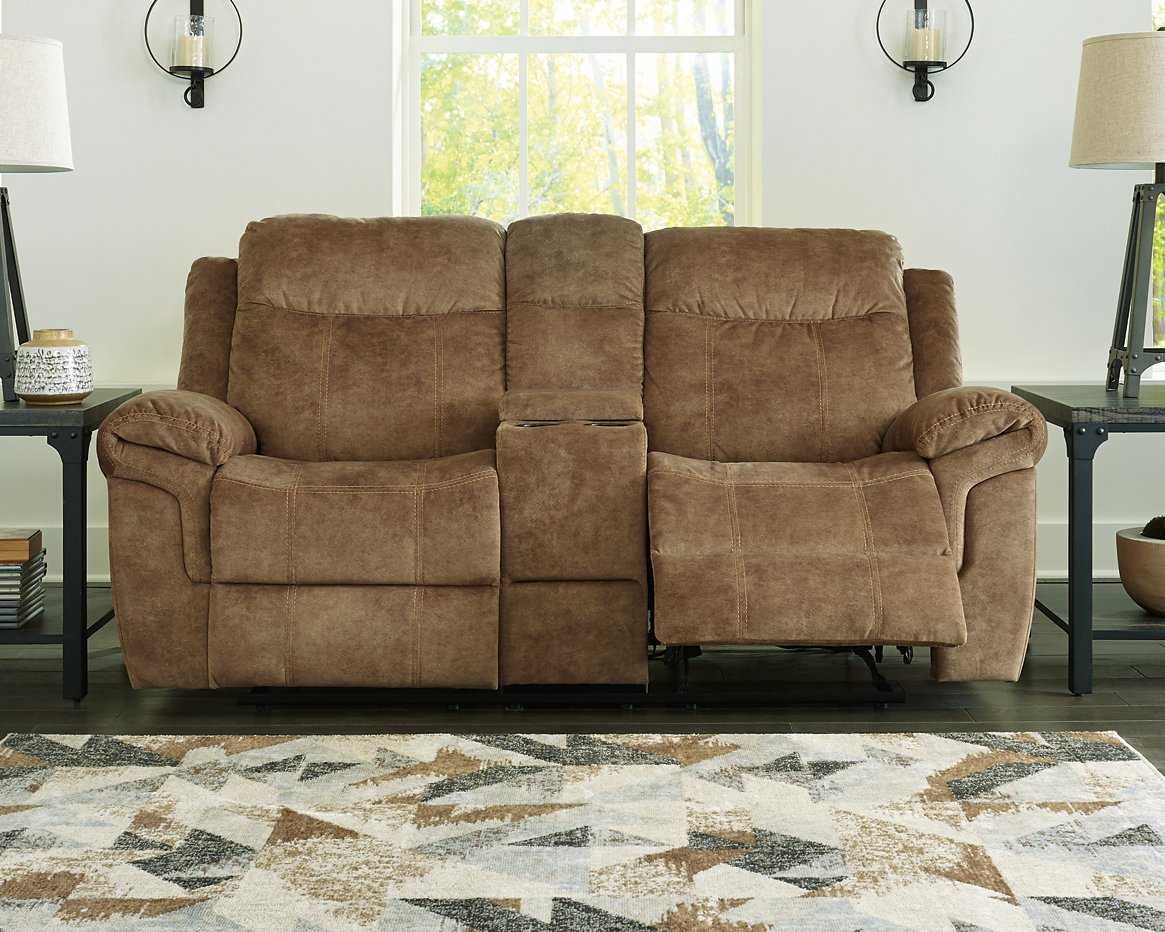 Huddle-Up Glider Reclining Loveseat with Console - Pull Up A Couch