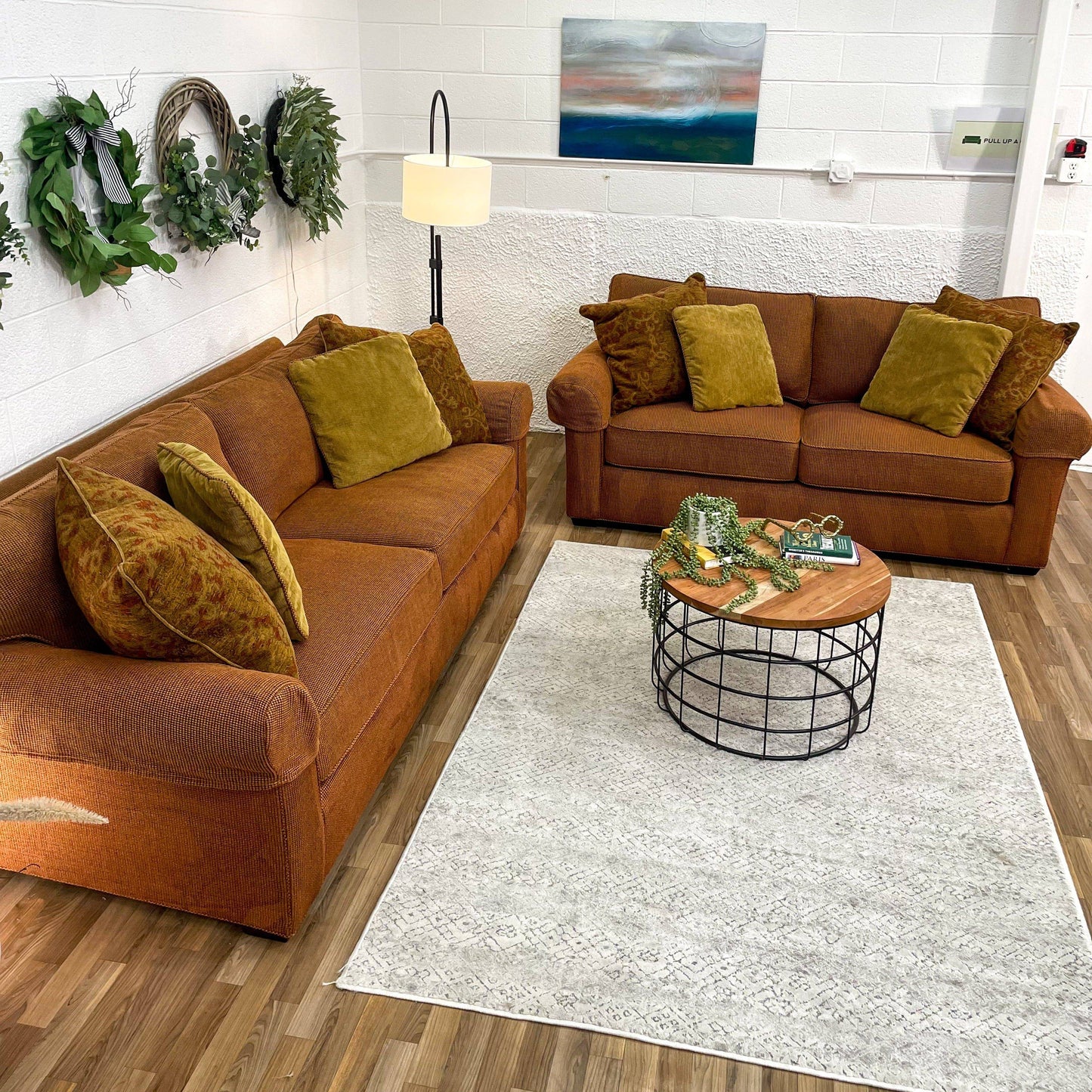 Circle Furniture Sofa + Loveseat Set - Pull Up A Couch