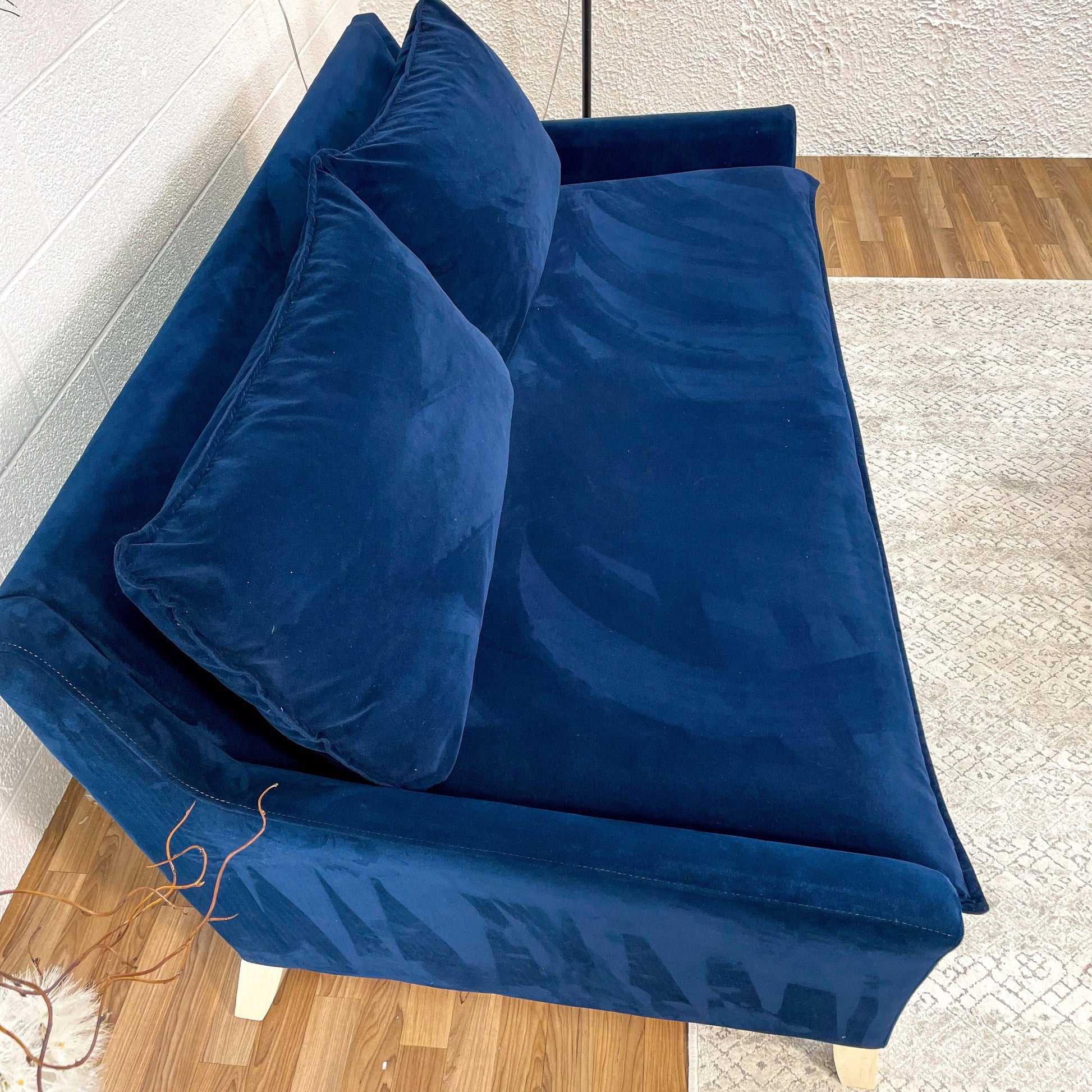 West Elm Bliss Sofa w/Blue Performance Fabric - Pull Up A Couch