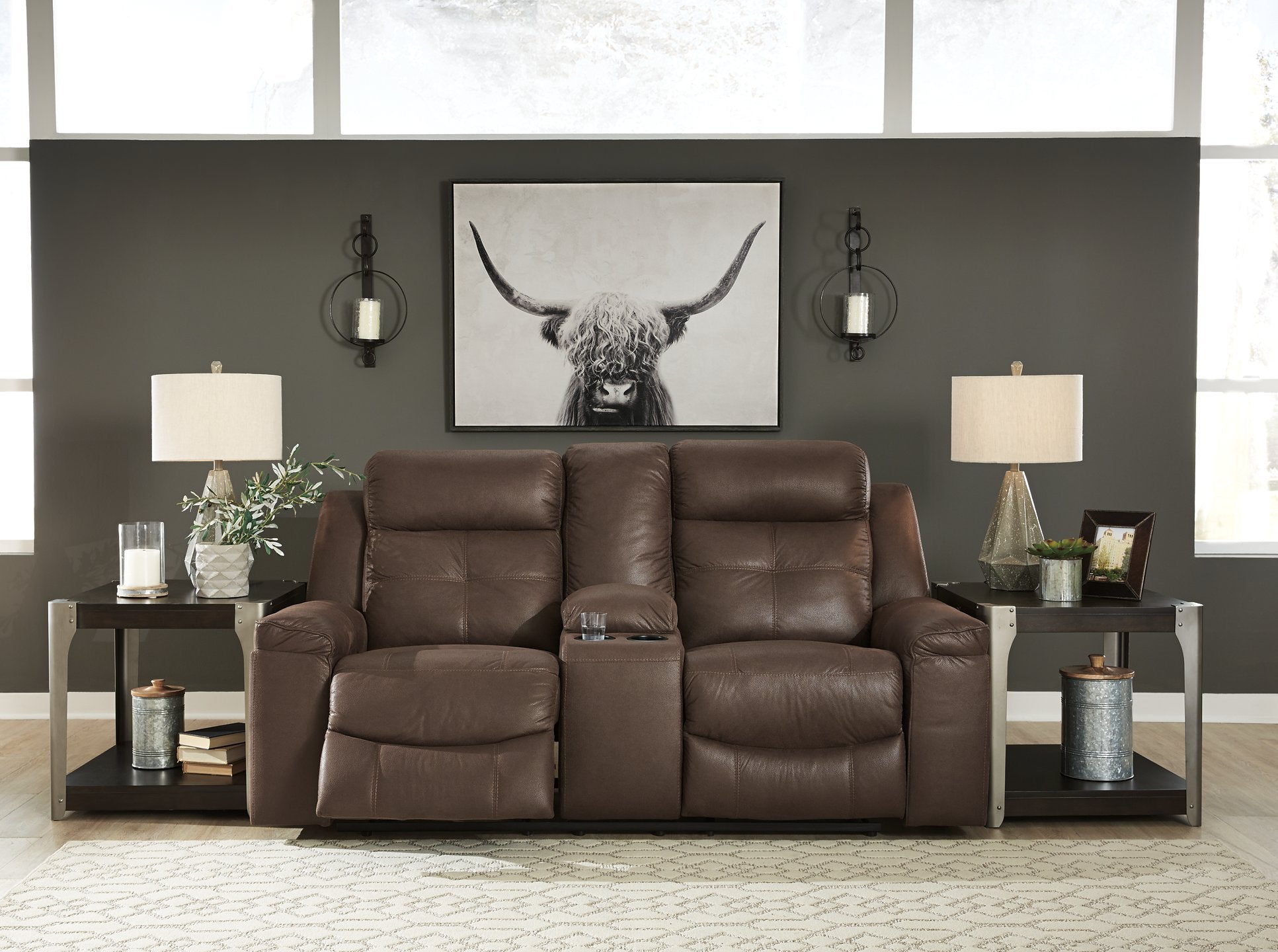 Jesolo Reclining Loveseat with Console - Pull Up A Couch