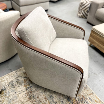 Warehouse M Swivel Chair w/Walnut Trim