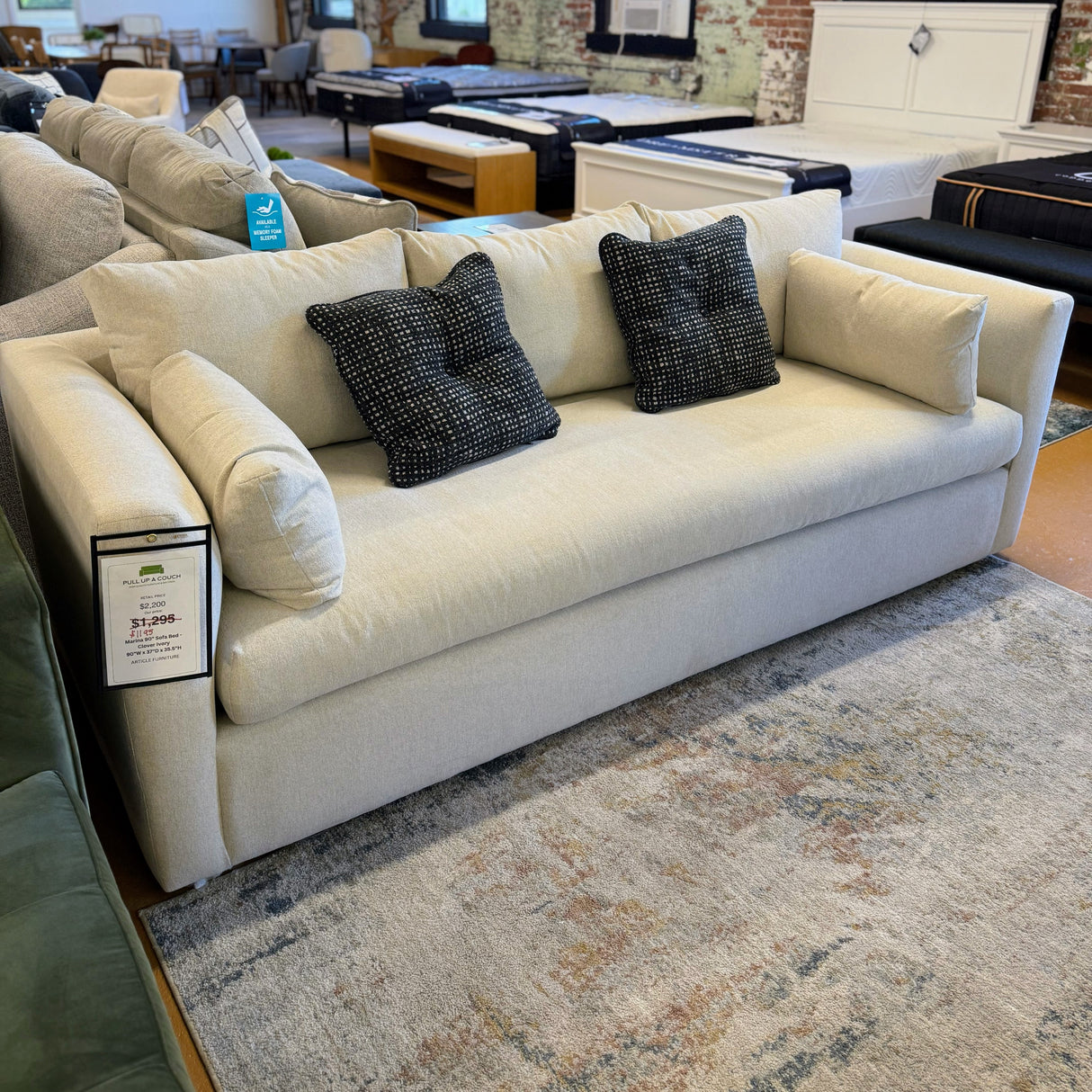 ARTICLE - Marina 90" Sofa Bed - Clover Ivory