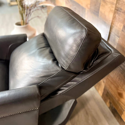 Gray Leather Power Recliner Chair - Pull Up A Couch