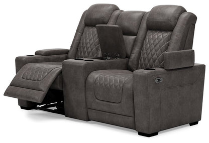 HyllMont Power Reclining Loveseat with Console - Pull Up A Couch