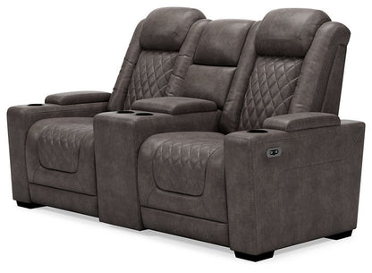 HyllMont Power Reclining Loveseat with Console - Pull Up A Couch